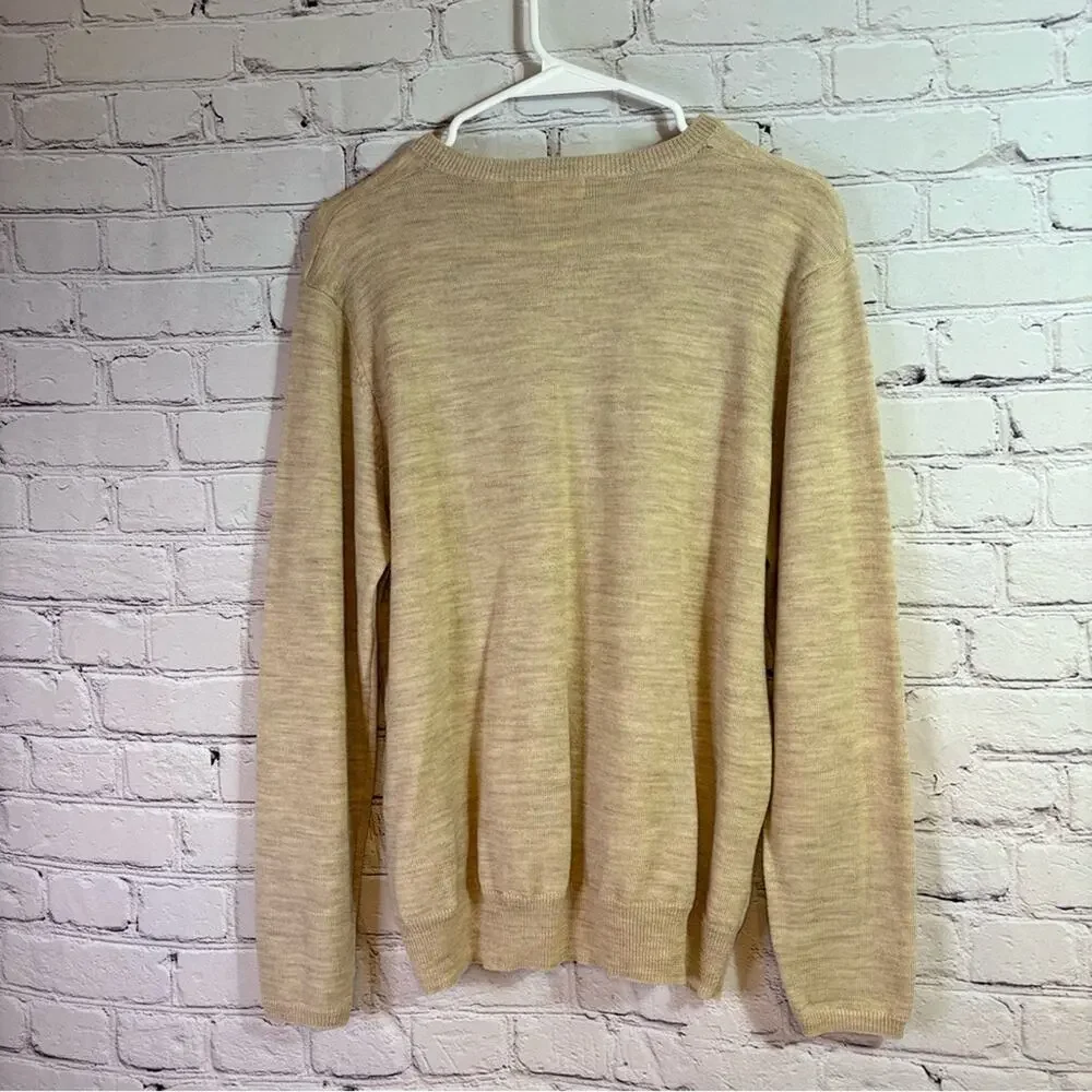 Brooks Brothers Men's Beige Wool Sweater Size Large 0424
